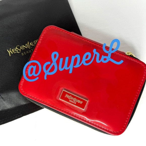NEW YSL Yves Saint Laurent Beauty Rouge Vanity Case Makeup Bag Red - Picture 1 of 7